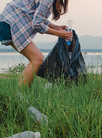 Picking Up Trash On Riverside
